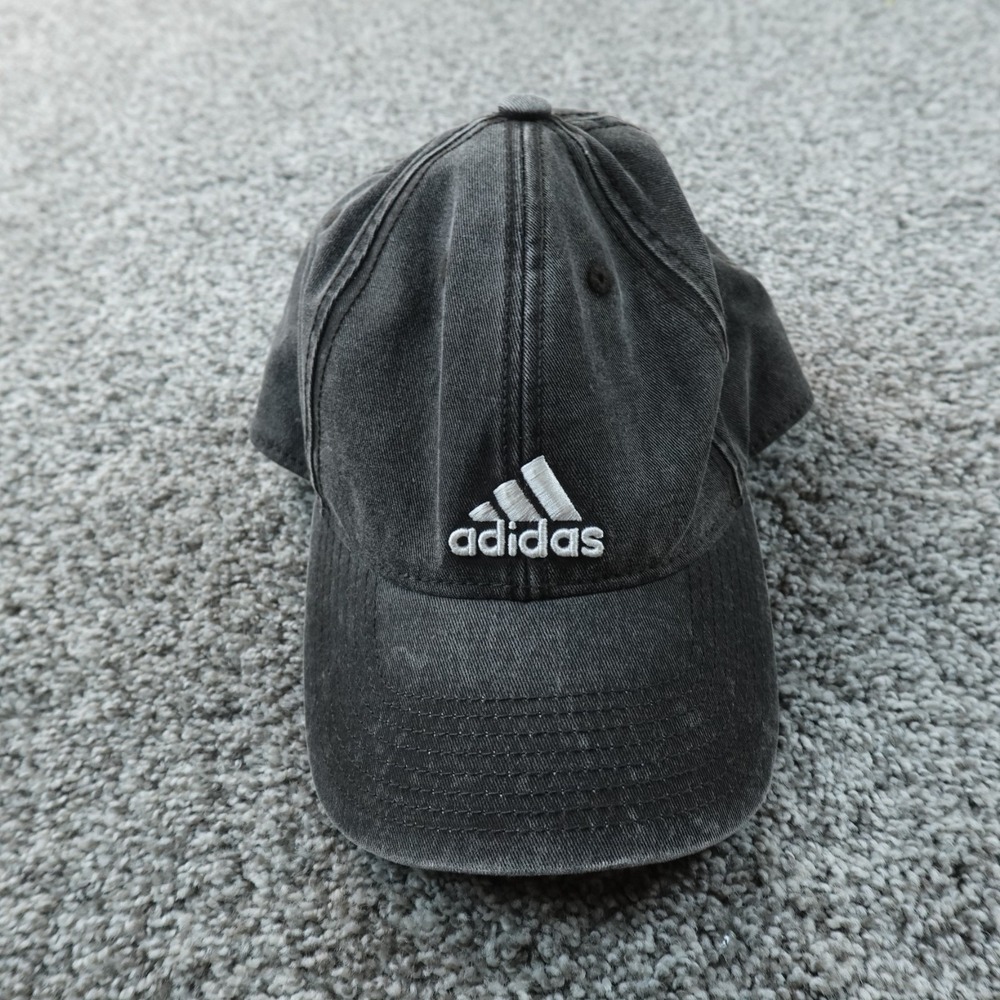 Adidas Hat Cap Mens One Size Black Gray Adjustable Strap Back Athletic Aeroready